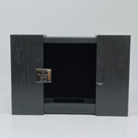 Boîte cadeau en MDF imitation bois, design à double porte, avec doublure en velours, logo personnalisé, pour une bouteille, coffret de rangement de luxe pour Cognac XO