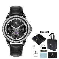 Montre-bracelet de luxe pour homme Gohuos 9813, étanche, bracelet en cuir, montre à quartz originale pour homme, Relojes Para Hombre, Montre Homme