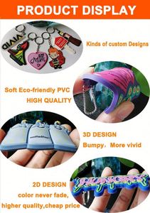 Llavero de Goma Suave 2D con Diseño Personalizado de Logotipo y Nombre, Sin Pedido Mínimo - Product Image 4