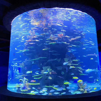 Personnalisé en gros commercial acrylique clair colonne ronde grand aquarium aquarium