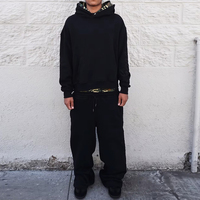 Ensemble de survêtement 2 pièces personnalisé pour homme : sweat à capuche oversize et pantalon de jogging ample, ensemble décontracté à manches longues pour le streetwear