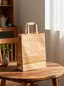 Bolsa de Papel Kraft de Tamaño Personalizado con Asa Redonda Plana para Tiendas de Conveniencia, Panaderías y Comercios Minoristas - Product Image 4