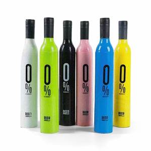 Promotion Folding Fashionable Boutique High-Quality <b>Windproof</b> Red Beer Manual Opening Wine Bottle <b>Umbrella</b> With Color/Logo - Product Image 2