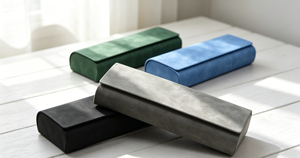 Handmade High-End Recyclable Flip Glasses Case with Rigid Paper Core and Soft Sheepskin Faux Leather Magnetic Closure - Product Image 2
