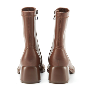 Bottines Chelsea pour femmes faites à la main avec talon épais de 5 cm Nouveau design Fermeture éclair latérale Tige en <span class=keywords><strong>cuir</strong></span> véritable Doublure en <span class=keywords><strong>cuir</strong></span> de veau - Product Image 6