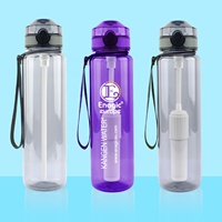 Botella de agua con filtro incorporado, sin BPA, portátil, para senderismo, camping, purificador de agua, a prueba de fugas