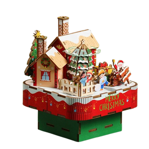 Caja de Música de Madera para Ensamblar a Mano, Modelo de Adorno, Moderno y Divertido, para Árbol de Navidad, Ecológico, Idea de Regalo Creativa - Product Image 1