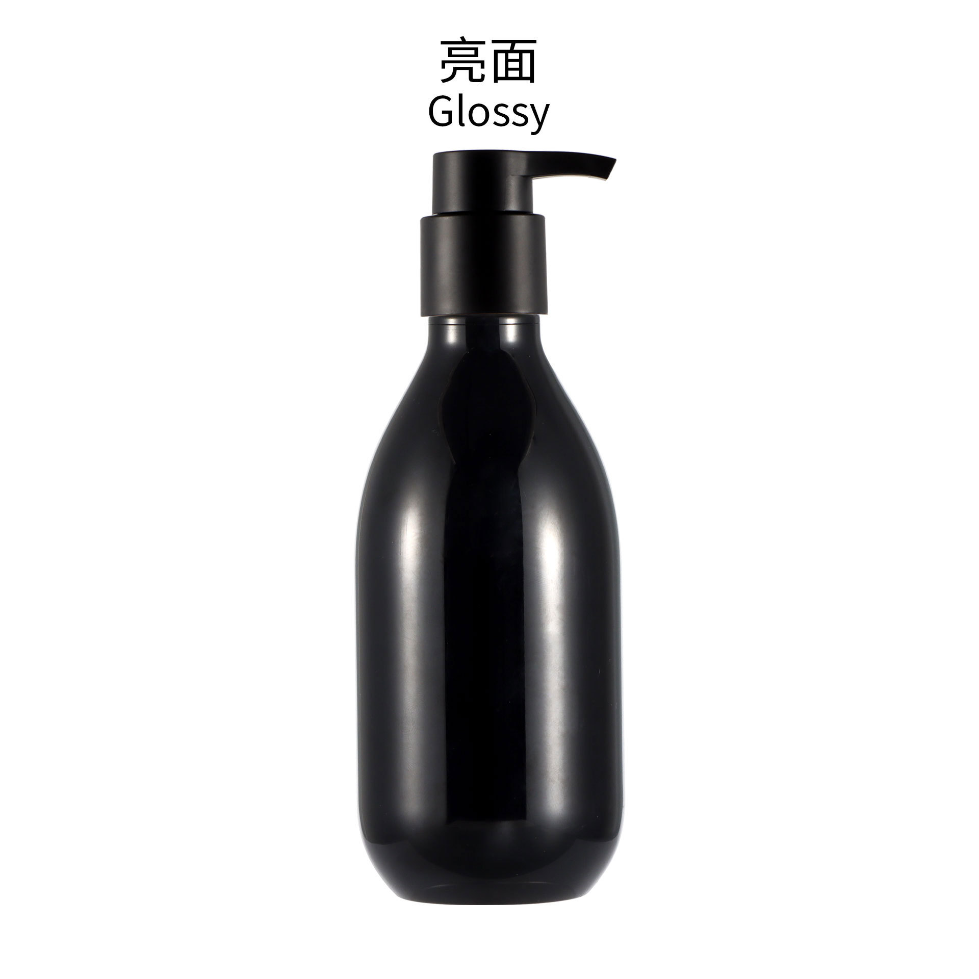 Bouteille noire brillante F pompe noire