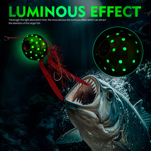 Jig Head Pesca en el mar 40g-180g Ojos 3D Cabeza redonda Jig Walleye Ball Owner Jig Heads con luminoso - Product Image 4