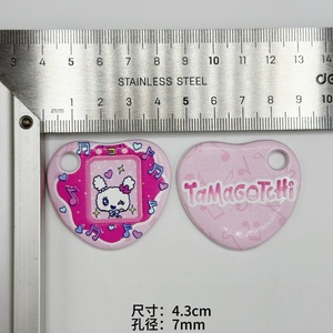 Breloques en acrylique en forme de cœur gaufré <span class=keywords><strong>Tamagotchi</strong></span> japonais, accessoires de bricolage pour sangles de téléphone, chaînes de sac <span class=keywords><strong>et</strong></span> porte-clés - Product Image 5