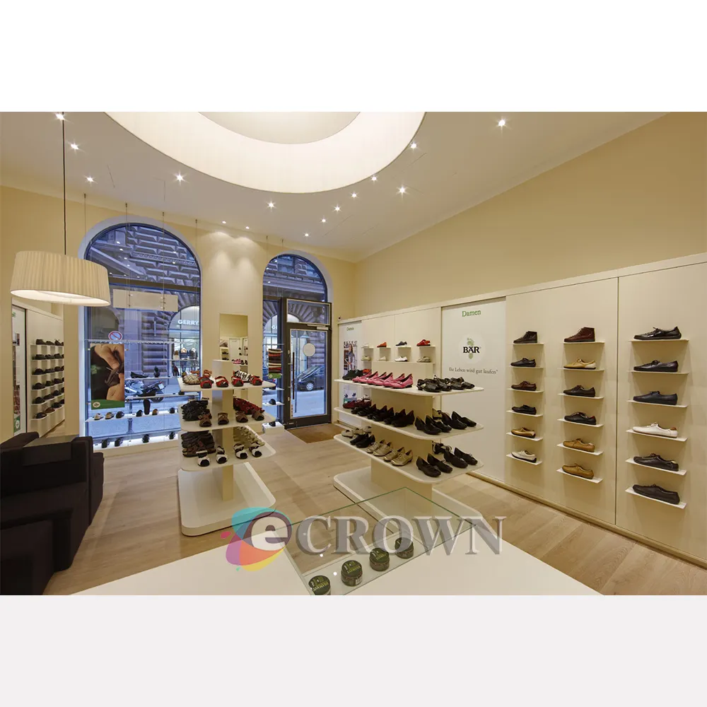 Fashion Small leather shoe shop design Display shoe Showcase At Mall