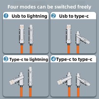Nouveau câble de charge 120w Usb Type C à C 4-en-1 câble de charge rapide multifonctionnel 1.5m câble de synchronisation de données adapté à IPhone17