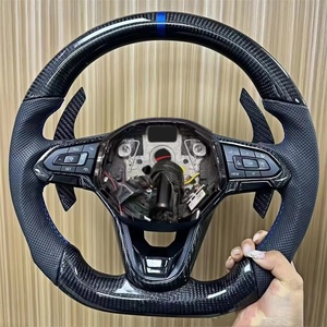 Volante de Cuero con LED Personalizado, Accesorios para Automóviles <span class=keywords><strong>Volkswagen</strong></span> GOIF Gti7 GTS Tiguan L, Volante de Fibra de Carbono - Product Image 4