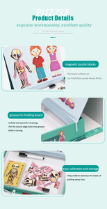 <span class=keywords><strong>Puzzle</strong></span> magnétique en forme de corps humain, pièces, jouets éducatifs pour enfants, dos à l'école - Product Image 6