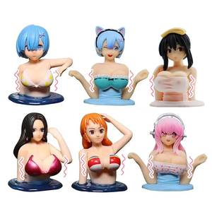 Secouant la poitrine fille voiture tableau de bord ornement Sexy Anime Silicone poupée dodue voiture intérieur forme moto accessoires décoration - Product Image 1