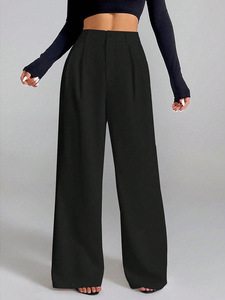 <span class=keywords><strong>Pantaloni</strong></span> da Donna Casual Larghi a <span class=keywords><strong>Vita</strong></span> <span class=keywords><strong>Alta</strong></span> e Gamba Larga Abbinabili a Tutto - Product Image 4