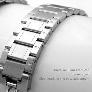 12mm-24mm Fashion Stainless Steel Watch Band with Butterfly Clasp Five Beads <b>Strap</b> for for Men Women Maenwvo PG023 - Product Image 5