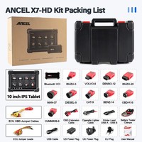 Outil de diagnostic OBD2 ANCEL X7 HD, lecteur de code complet du système, réinitialisation ABS, réinitialisation de l'huile, SAS, DPF, scanner automobile pour camions lourds 24V