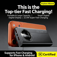 Vente en gros d'usine, batterie externe 20000mAh 22.5W à charge rapide, logo personnalisé, grande capacité, prix spécial