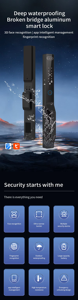 IP68 <span class=keywords><strong>Exterior</strong></span> Face Recog Fingerprint Cerradura de puerta automática Ttlock Tuya Wifi Estrecho Smart Broken Bridge Cerradura de aluminio con manija - Product Image 5