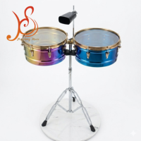 Professional 13 14 Inch Electroplated Gold Timbales Drum Colorful Metal Shell Percussion Musical Instruments