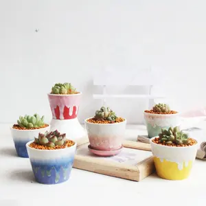 Natural Flow Glazed Succulent Flower Pot Special Ceramic Flower Pot Succulent Plant Container