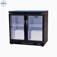 Réfrigérateur de boissons commerciales porte en verre à 2 portes 110v/220v affichage de lumière LED boîtes de nuit et bars à haut rendement énergétique pour le stockage de boissons