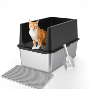 Geruchs kontrolle 20L Katzen toilette aus Edelstahl Easy Clean Multi Covered Wurf pfanne für Katzen - Product Image 1