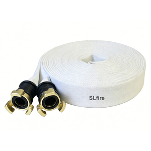 Manguera contra incendios de una sola capa de 1.75 pulgadas con revestimiento de EPDM, poliéster blanco y acoples españoles de latón - Product Image 1