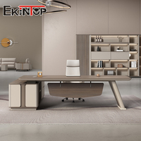 Ensemble de mobilier de bureau de direction moderne de luxe Ekintop CEO, bureau convertible en bois, modulaire, extensible et réglable