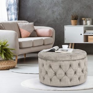 Commercio all'ingrosso rotondo velluto negozi <span class=keywords><strong>Haussmann</strong></span> moderno bianco soggiorno mobili piccoli sgabelli rotondi - Product Image 5