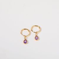 Mylove Bijoux Personnalisés Chic Plaqué Or 18K Laiton Mode Pierre de Naissance Goutte d'Eau Colorée CZ Ensemble de Boucles d'Oreilles Créoles en Forme de Larme Vente en Gros