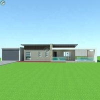 Maison préconditionnée de 3 chambres à coucher, Structure en acier lourd, Design de résidence moderne avec Garage au royaume-uni, 135sqm