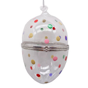 Offre Spéciale clair décoratif soufflé à la main en verre ouvert de pâques suspendus oeuf ornement - Product Image 2