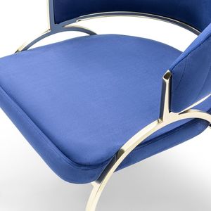 Silla de Comedor Rosse de Lujo en Terciopelo Azul con Patas de Metal, Diseño Moderno y Minimalista, Muebles Tapizados para Hogar y Restaurante, Turquía - Product Image 6