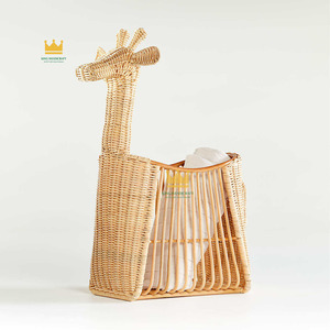 Panier de rangement moderne en rotin naturel écologique, multifonctionnel, en forme d'animal, tressé à la main, design à étages unique pour jouets d'enfants, vente en gros - Product Image 2
