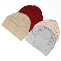 Bonnet intérieur pour femme musulmane en modal et élasthanne, doux, extensible, réglable, rayé, toutes saisons, pour sous-voile