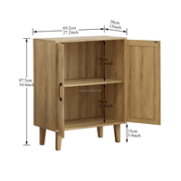 Meuble buffet à chaussures moderne en bois à 2 portes, style simple, décoré, durable, gain de place, pour salon, bar à domicile