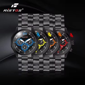 Montre automatique pour homme Ristos 93013 Longbo, étanche, en acier inoxydable, mode business, cadran rouge, verre miroir, calendrier - Product Image 2