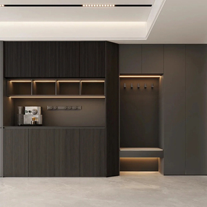 Étagère à chaussures modulaire en bois au design traditionnel et moderne, écologique, incurvée, murale, 6 étagères pour le mobilier <span class=keywords><strong>de</strong></span> la <span class=keywords><strong>maison</strong></span> - Product Image 3