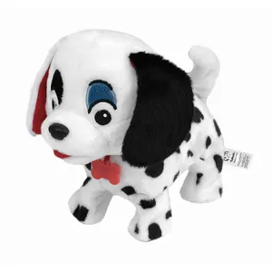 Creative Real Life Animal Dalmatian Plush Stuffed Dog Soft Dog with Dot Walking Sitting Down Electric Pet Toys