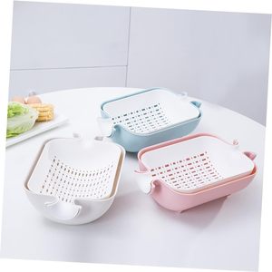 Colador de Plástico Grande para Frutas y Verduras de Cocina, Escurridor Giratorio de Doble Capa - Product Image 1