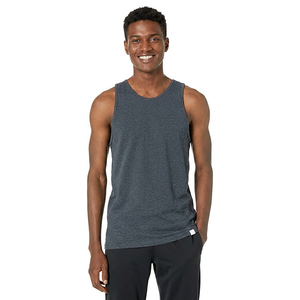 Débardeurs de sport pour hommes de haute qualité, ajustés, respirants, en maille, pour la salle de sport, l'entraînement, 50% coton, 50% polyester, design personnalisé, bas prix - Product Image 1