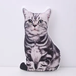 Werbe 3d dekorative tierische Kissen Mode lustige Plüsch weichen Sitz Hund Gesicht Kissen