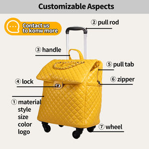 <span class=keywords><strong>Maleta</strong></span> <span class=keywords><strong>con</strong></span> <span class=keywords><strong>Ruedas</strong></span> de Cuero de Gran Capacidad <span class=keywords><strong>con</strong></span> Candado de Cadena Metálica, Logotipo Personalizado, Equipaje de Mano para Negocios, Bolsa de Viaje - Product Image 3