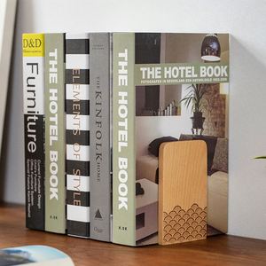 Wholesale Wave-Shaped Wooden <b>Bookends</b> Back-To-School Season Desktop Storage Rack Student Desk Bookshelf Divider - Product Image 1