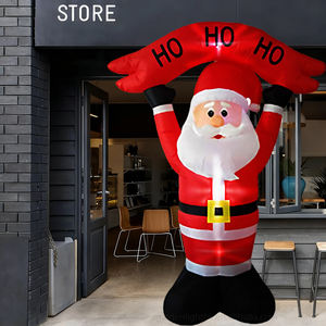 Bannière géante gonflable de Père Noël de 8 pieds 'HO HO HO' - DC IP44 Étanche LED Écologique Décoration de Noël en plein air pour centre commercial magasin cour - Product Image 3