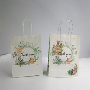 ถุงกระดาษคราฟท์สีขาวขนาด 16*8*22 ซม. สำหรับร้านค้าขายส่งของจีน KUAIMA พร้อมโลโก้ ขอบคุณสำหรับการซื้อสินค้า ของชำ ของขวัญ - Product Image 5