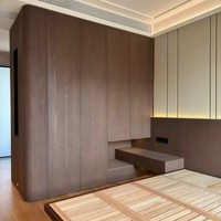 Ensemble de meubles de chambre à coucher de style américain classique en bois massif de noyer, taille king, luxe royal, prêt à assembler, armoire Almirah