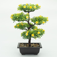 Arrangements de plantes artificielles en gros pour la décoration intérieure, bonsaïs artificiels et ornements de fleurs artificielles en plastique pour le bureau